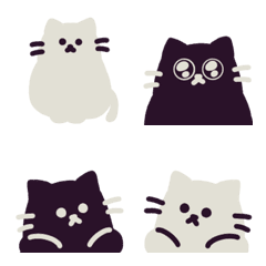 Emoji of black cat and white cat.