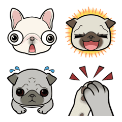 Animated 3 Snub-nosed Pups Emoji