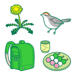 Grass-colored spring emoji