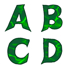 Green Neon Light Font (animated emoji)