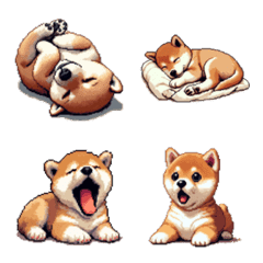 Pixel art Puppy Shiba Dog 40 emoji