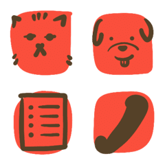 Daily Emojis & Animals in Red
