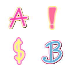 cute alphabet, pastel