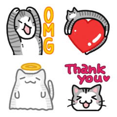 silver tabby cat emoji