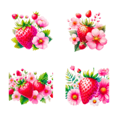 strawberry flower emoji