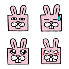 Pink rabbit. Various expressions.