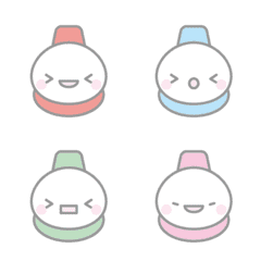 Colorful snowman face emoji [Happy]