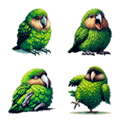 Pixel Art Kakapo Bird Emoji