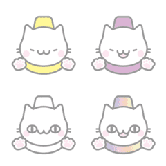 Kucing emoji wajah salju warna-warni