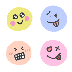 colorful face Emoji Pastel