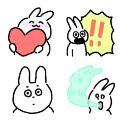 White Rabbit and Carrot Emoji