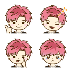 Pink haired boy emoji.