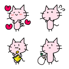 NEKOSAN emoji pink cat
