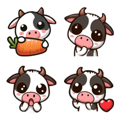 Adorable Cow Emoticon Pack