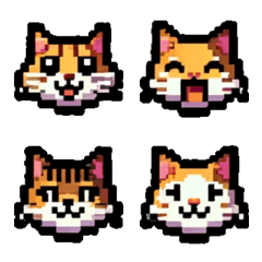 Pixel Art Cat Face Emojis