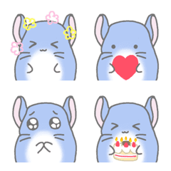 So Cute Chinchilla Emoji (Blue)