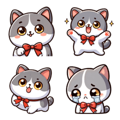 Mochi-like Bicolor Cat*Daily Emojis