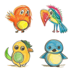 Children's doodle-style emojis