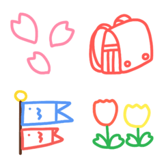 spring handwritten line drawing emoji