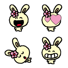 “幽默兔子的粗暴觸摸”動畫表情符號郵票