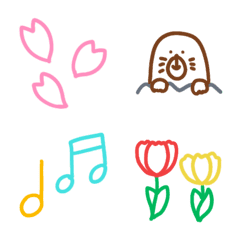 Spring line drawing handwritten emoji