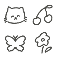 Black fluffy line drawing emoji.