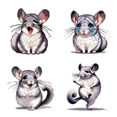 Pixel art Chinchilla mouse rabbit Emoji