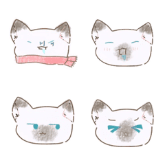 귀여운 시암 고양이 그림 문자