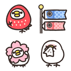 Rounded bird animated emoji spring 2