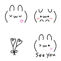 cute rabbit happy emoji