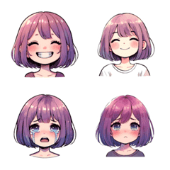 Violet, lovely girl, expression emoji