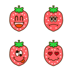 Happy pink strawberry