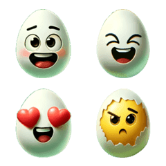 面白い卵のキャラクター絵文字