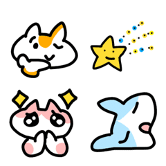 Easy to use white cat emoji.2