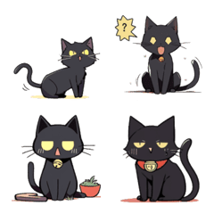 Black cat emoji No.1