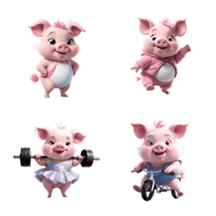 Cute chubby pink Piglet