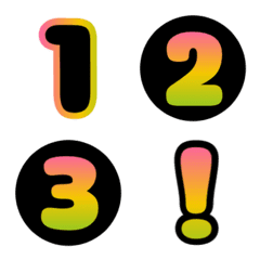 Number emoji : black colorful