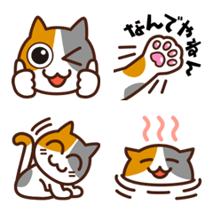 ハチワレ三毛猫＜ミケハチ＞の絵文字２