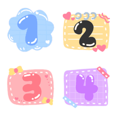 pastel frame numbers emoji