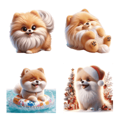 Teman Anjing Seni 3D Pomeranian