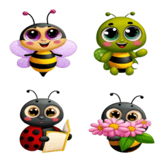 Insect cute emoji stamp