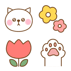 White Cat's Spring Emoji