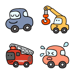 Emoji of colorful cute cars