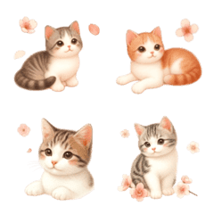 Cat and Cherry Blossom Emoji