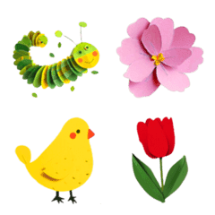 Spring-themed paper emoji