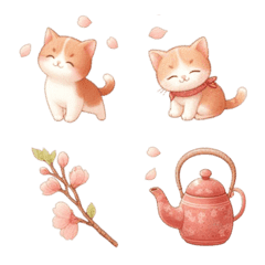 Cat Cherry Blossom Emoji 5