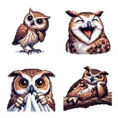 Pixel art owl emoji