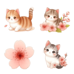 Cat Cherry Blossom Emoji 7