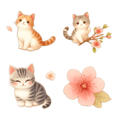 Cat Cherry Blossom Emoji 8