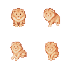 Lion Pixel Art Emoji 2